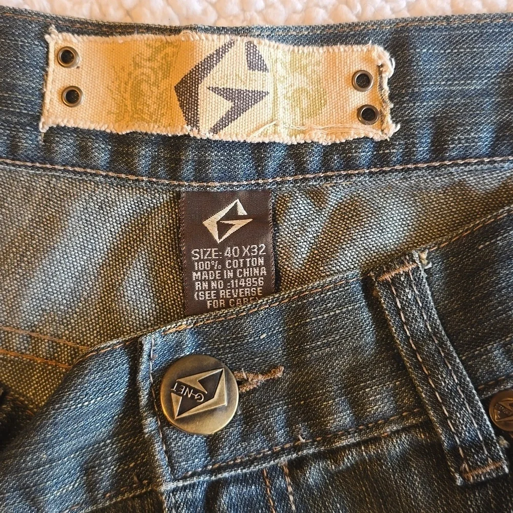 Vintage Y2K G-Net Men's Denim Distressed Straight Leg Jeans Sz.40x32